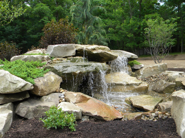 Multi Tiered Stone Pondless Water Feature