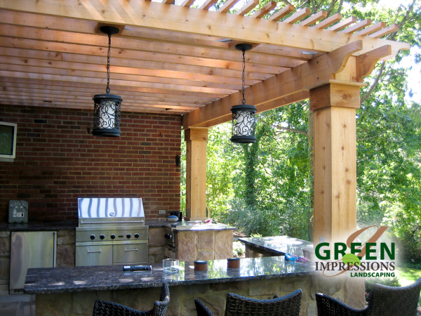 Pergola Covered Outdoor Kitchen