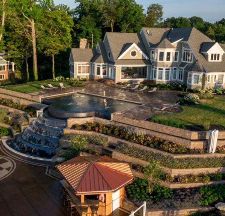 Custom landscape design and build for a residential backyard in Sheffield Village, OH