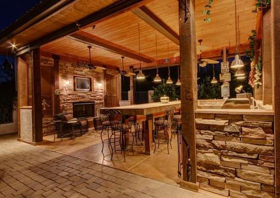 covered outdoor kitchen