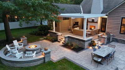 outdoor lighting and pergola in strongsville, oh