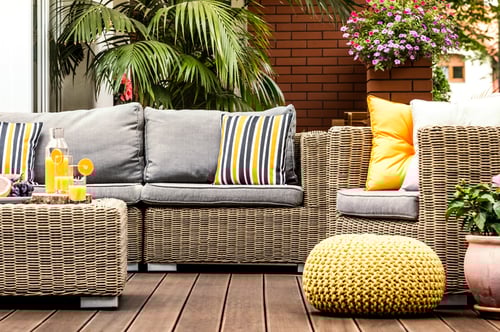 gray and yellow furniture